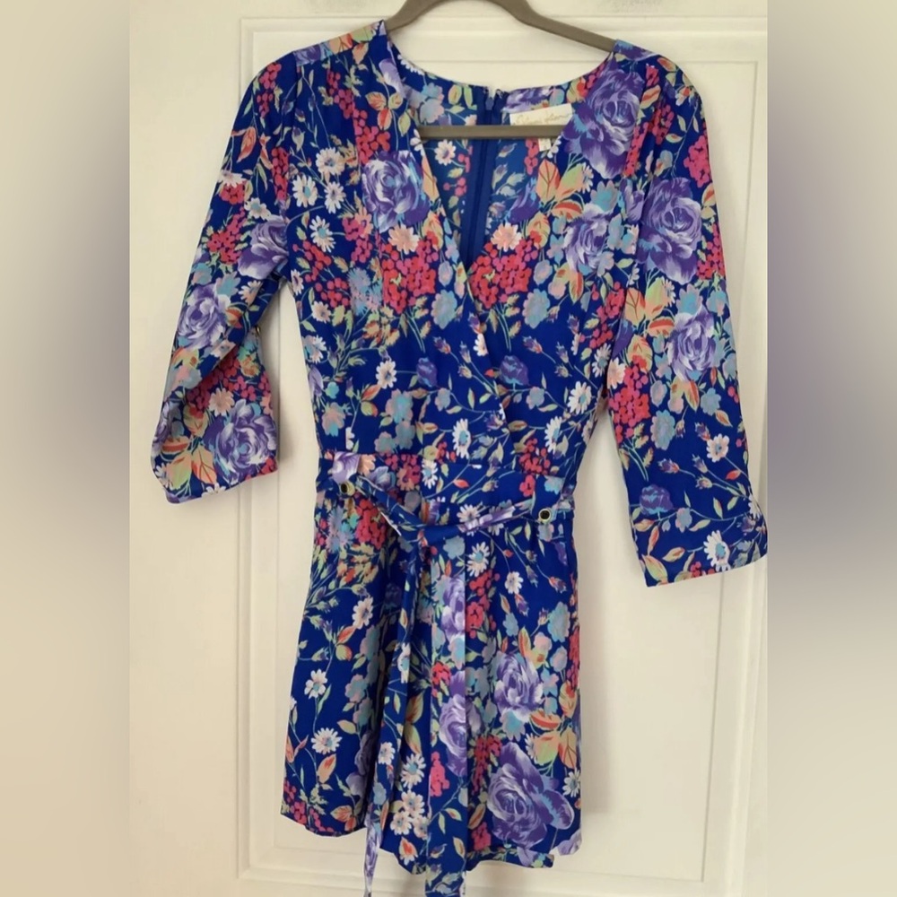 Yumi Kim 3/4 sleeve Floral Romper Small